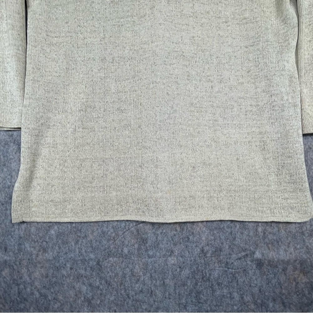 Horveit Beige Cotton Linen Knit 3/4 Button Up Coastal Grandma Tunic Sweater 3XL - Picture 10 of 15